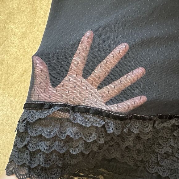 Guess Jeans Lace Tiered Ruffle Hem Mesh Skirt Sz S Stretchy Feminine Whimsigoth - Picture 4 of 7